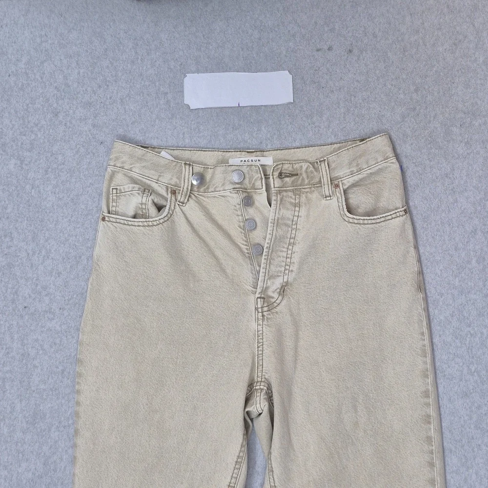 PACSUN Women Jeans 28 Beige Denim Bootcut High Rise 31